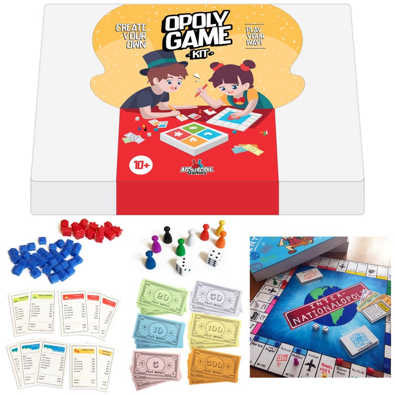 Apostrophe Games Create Your Own Opoly Board Game â€“ Blank Game Board with Board Game Accessories, Blank Cards, Property Cards â€“ Ideal for DIY Family Games, Creative Projects - Image 1